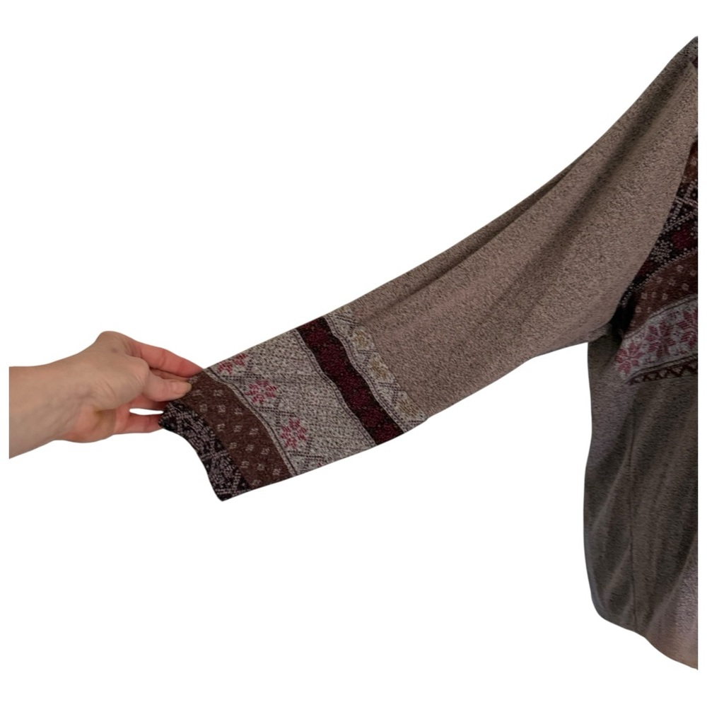 👚 Lane Bryant 24/7 Brown Fair Isle Heartland Henley Tee – Size 4X 👚 - Picture 5 of 9